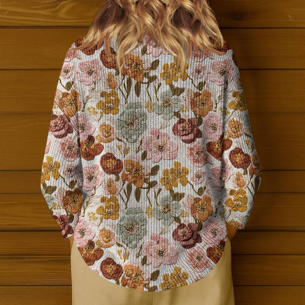 Women's Fashion V-Neck Lightweight Sweater Casual Long Sleeve Knit Pullover