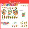 Ghostly Halloween Party Decorations For Kids Spooky Mexican-themed Set With Cake Toppers Balloons And Banners