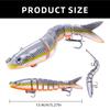 3Pcs Slow Sinking Fishing Baits Wobblers Multiple Sections Fishing Lures 3D Artificial Fishing Lures Swimbait Wobblers
