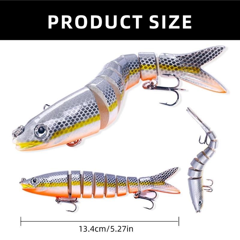 3Pcs Slow Sinking Fishing Baits Wobblers Multiple Sections Fishing Lures 3D Artificial Fishing Lures Swimbait Wobblers