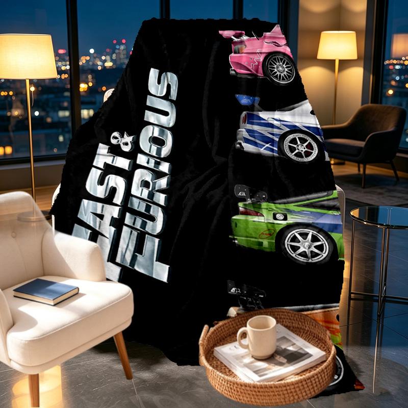 Fast & Furious Print Blanket - Soft & Comfortable, for Bedroom, Travel, Sofa, Home Decoration - Birthday Christmas Gift for Friend