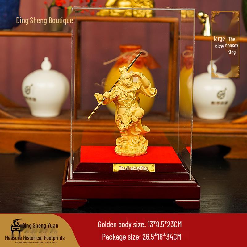 Figurka Złotego Słońca Wukonga - Inspirująca Dekoracja Biurka i Prezent
