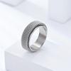 Simple 8mm Stainless Steel Spinner Anxiety Rings for Women Men Rotatable Mesh Chain Spinner Rings Anti Stress Weddding Jewelry