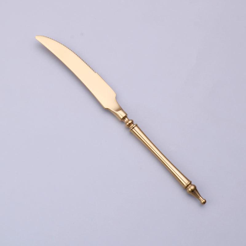 304 Stainless Steel Western Cutlery Set: Knife, Fork, Spoon, Coffee Spoon, Roman Column Design, European Style, 4-Piece