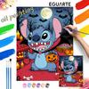 Digital Oil Painting Halloween Stitch Pumpkin Moon Hand Painting Home Decoration Painting