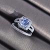 Slightly Inlaid Diamond Zircon Ring, European and American Luxury Engagement Couple Ring for Women