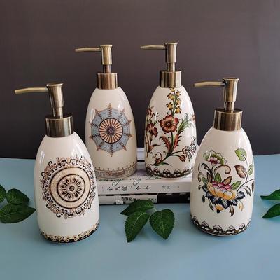 American Style Ceramic Hand Sanitizer & Soap Dispenser - Creative Shower Gel & Dish Soap Bottle for Kitchen and Bath