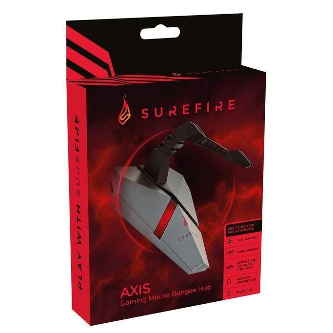Bungee de souris - SureFire - AXIS - 3 ports USB 3.2 - Lecteur micro SD - Rétro-éclairage RVB