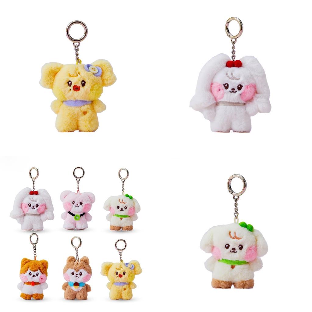 Adorable Korean Plush Mini Doll Keychain Soft Pp Cotton Cute Cartoon Charms Gift