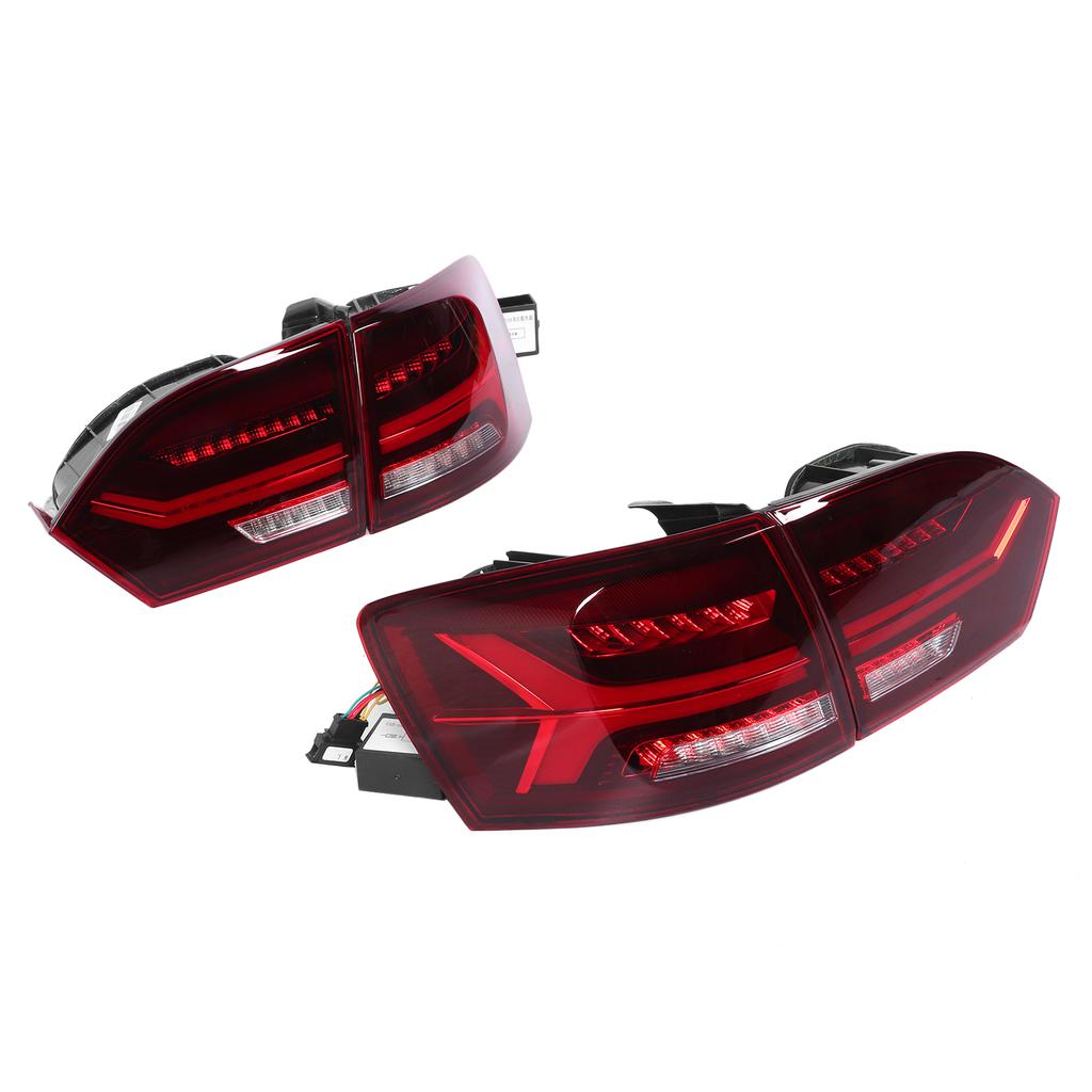 VLAND Full LED Dynamic Tail Lights Cherry Red Lens IP67 Waterproof Fit for MK6 2011 2014