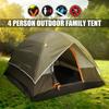 Tenda da campeggio per 4 persone Impermeabile Resistente ai raggi UV e agli agenti atmosferici Famiglia Esterno Pesca Caccia Festa Viaggio Tende a doppio strato
