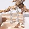 Wedding Bridal Earrings Women's Fashion Long Flower-style Teardrop Dangle Earrings
