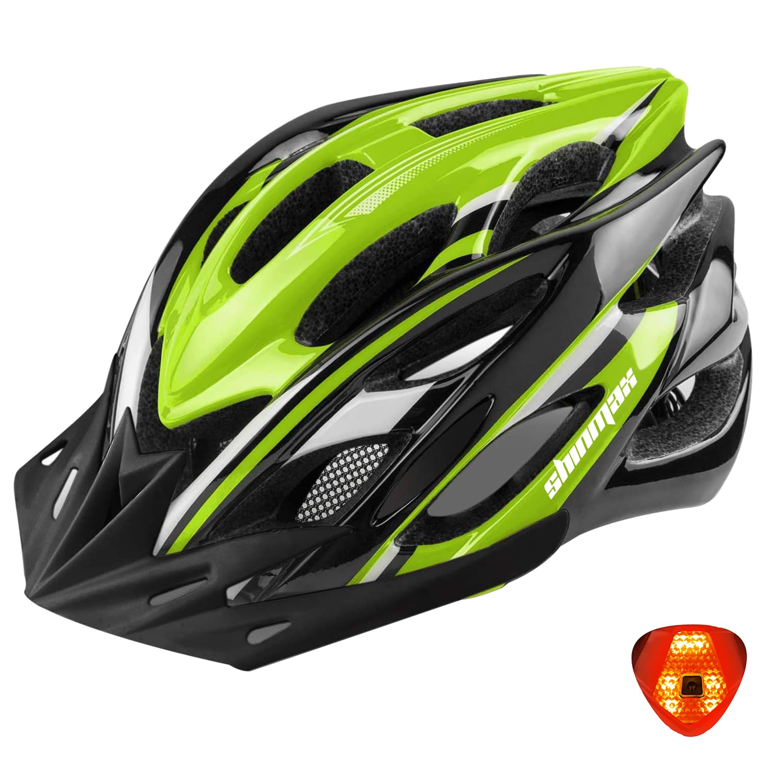

Shinmax Adult Bicycle CPSC with LED Road Bike Fits Insect Detachable Sun High for Men and MTB Helmet, Certified, Light, Helmet, 57cm-62cm,