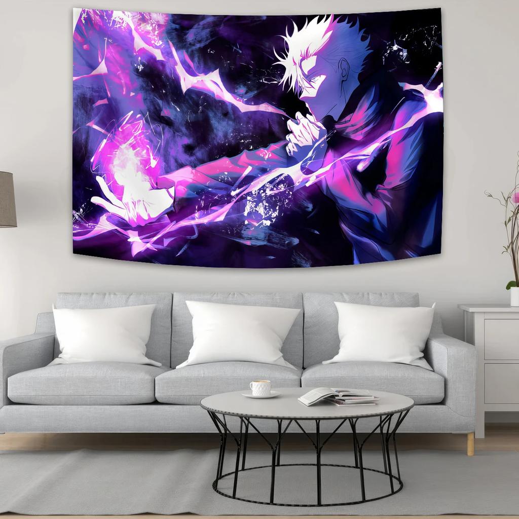 Anime Action Heroes Tapestry Dynamic Battle Scene Design Perfect for Fan Room Decor Large Wall Hanging Artwork
