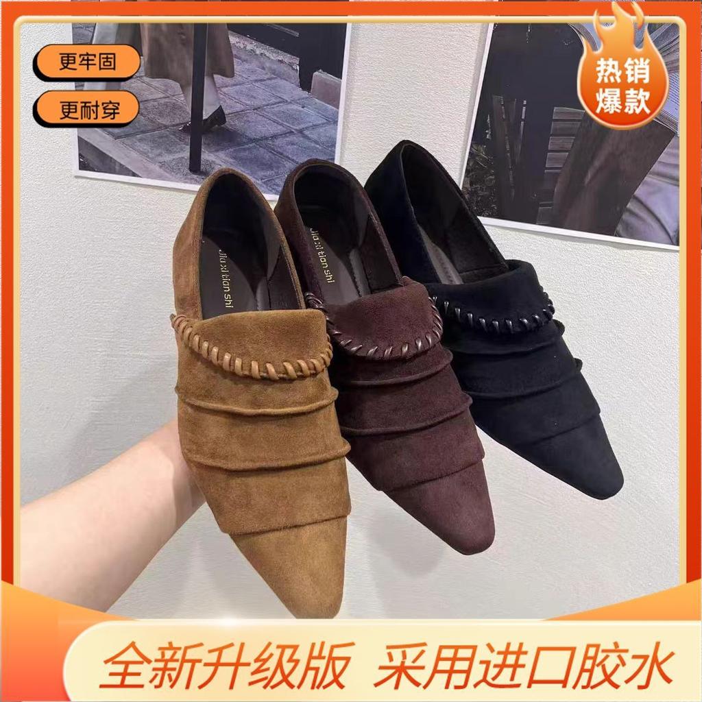 Herbst und Winter Neu Europäische Station 2025 Neue Damenschuhe Lässig Spitz Zehe Flach Damen Einzel Schuhe Alle Jahreszeiten