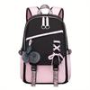 Capacity Large Schoolbag With Cute Plush Pendant Cute Girls Backpack Waterproof Nylon Fabric Bookbag For Kids Teens Students