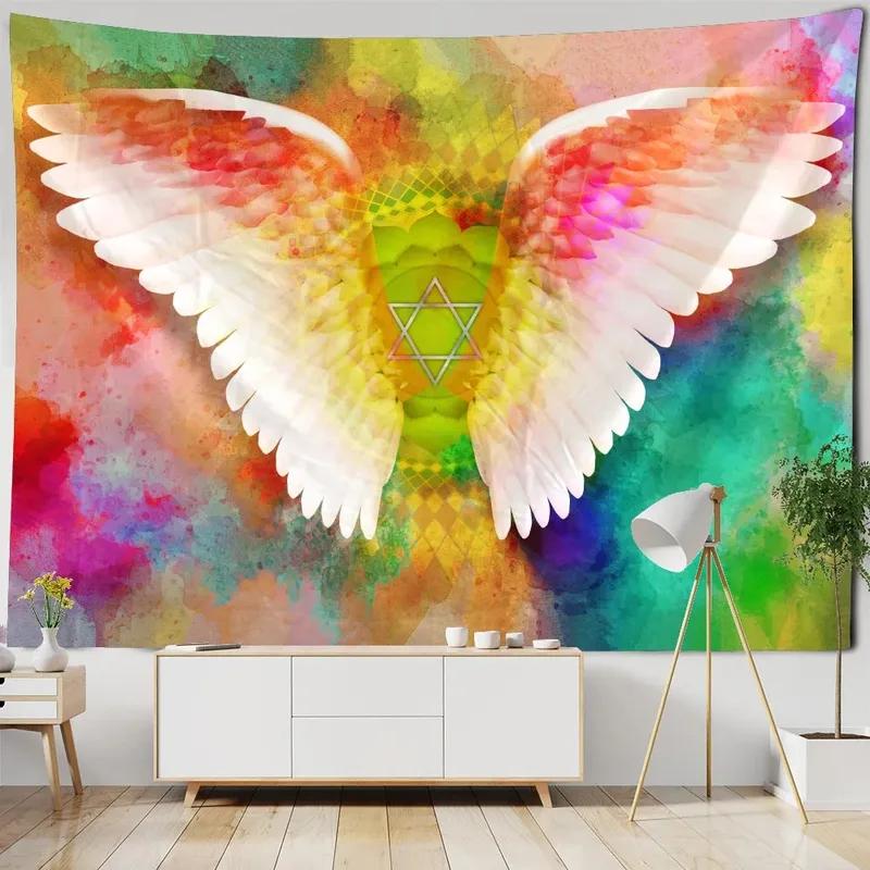 Wandteppich mit kosmischem Fantasie-Flügel-Muster, Wanddekoration für Zuhause, Schlafzimmer, Wohnzimmer