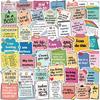 50PCS Cute Colorful Slogan PVC Sticker Aesthetic DIY Decoration Scrapbooking Stationery Hand Accounting Supplies