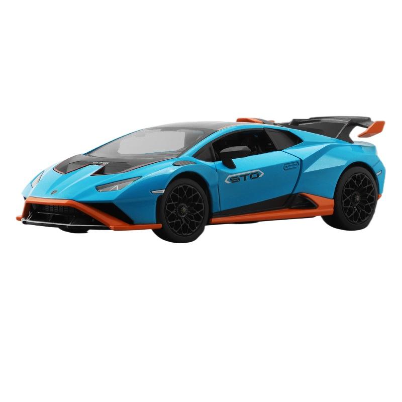 

1/24 Lamborghini Huracan STO Суперкар Металлическая Модель Машинки Игрушка Литье под Давлением Металлическое Литье Звук и Свет Машинки Игрушки для Детей Транспортное Средство синий