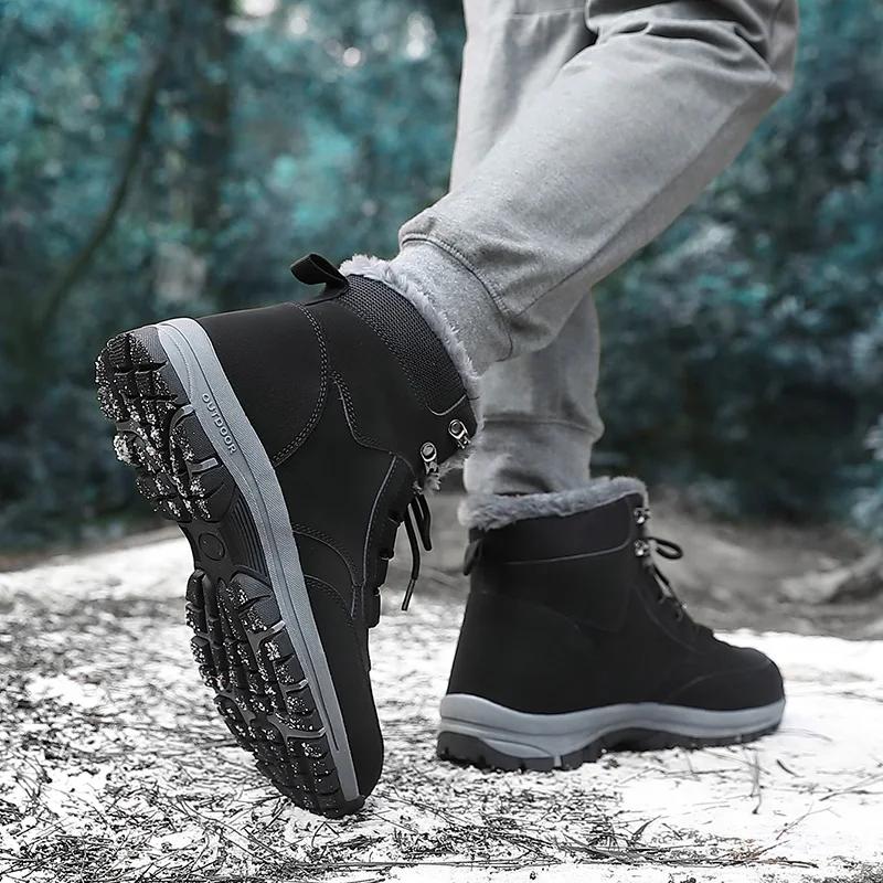 Men's Snow Boots Fashion Casual Shoes Durable Slip-resistant High-top for Outdoor Walking Running Hiking in Autumn And Winter
