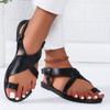 Fashion New Style Fashion Women's Cross Strap Toe Loop Flat Slippers Solid Color Open Toe Non Slip Slides Shoes Outdoor Casual Sandals