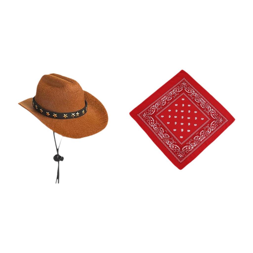 Porch Goose Cowboy Hat and Bandana Scarf Western Theme Outfit for Cement Bird Statue Lawn Patio Decoration