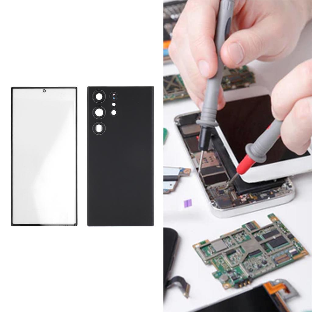 Phone Back Glass Cover Front Glass Outer Screen with Pre Installed Camera Lens Repair Tools Replacement Kit for 3 5G