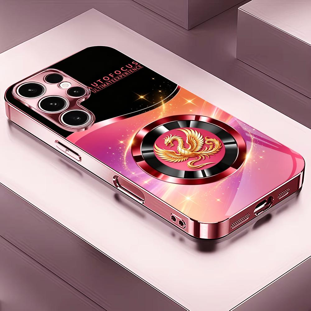 Luxury Pink Black Phoenix phone case glass s26 ultra case s25 ultra case for Samsung Galaxy S26 S25 S24 S23 S22 FE Ultra Plus