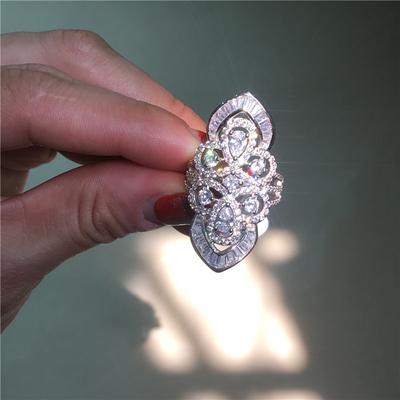 Princess Royal Ring Silver Color 5a Zircon Cz Engagement Wedding Band Rings For Women Bridal Luxury Finger Jewelry Gift