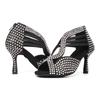 Scarpe da Ballo Latino con Strass Suola Morbida Donna Scarpe da Ballo di Piazza per Feste Tacco 90mm