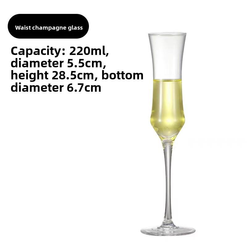 Crystal Champagne Flute Set for Sparkling Wine Cocktail Glass Home Use Creative Tall Stemware Elegant High Aesthetic Gift Box