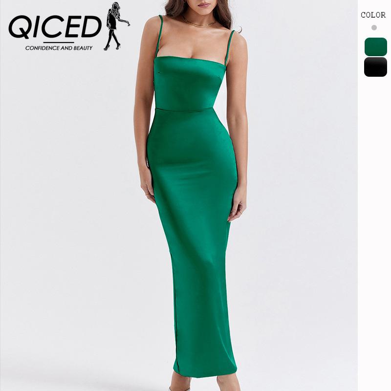 

QICED женские модные летние весенние однотонные повседневные платья без рукавов с квадратным воротником и принтом