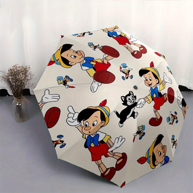 Disney Pinocchio Gepetto Automatic Opening and Closing Umbrella Suitable for all occasion and business umbrella, unisex portable tri fold