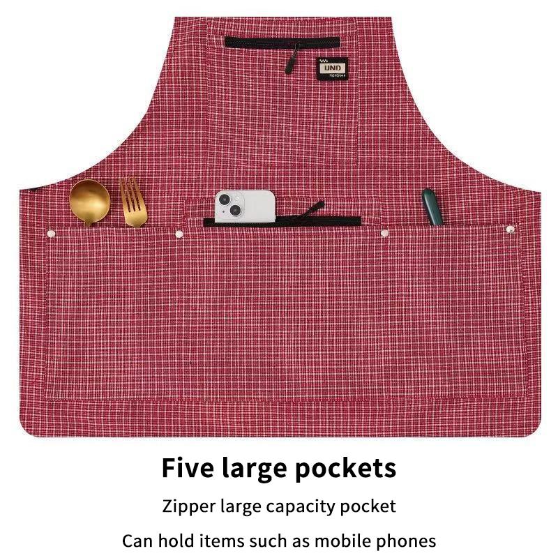 Kitchen Apron Fashionable Linen Striped Aprons For Restaurant Work Chef Waiter Adjustable Size Household Kitchen Cleaning Apron