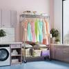 IZEUK Clothes Rack with 3 for with Clothes Tools Tension Heavy Wire Clothes Clothing Freestanding Closet with Adjusters Width 115 X Depth 40 X Height