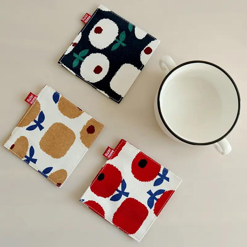 

1PC Kawaii Coasters Japanese Style Flowers Coffee Cup Coaster Sakura Insulated Table Mat Tea Milk Cup Home Decoration Drinkware 1PCS