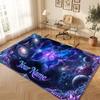 Butterfly Theme Crystal Velvet Floor Rug Personalized Custom Name Text Warm Carpet Home Decoration