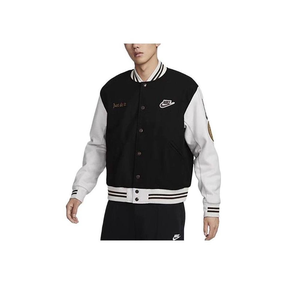 Nike Letter Logo Warm-Up Long Sleeve Baseball Jacket Men Tops FV4026-010