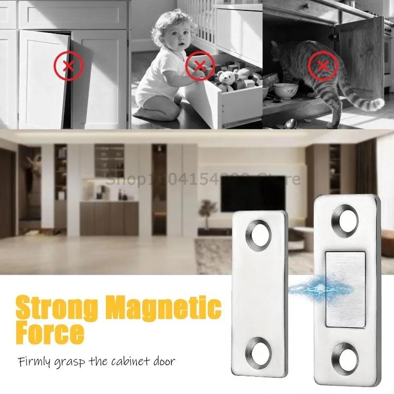 Magnetic Cabinet Catches Ultra Thin Door Strong Magnets Stopper Invisible Adhesive Drawer Magnet Lock for Kitchen Closet Closer