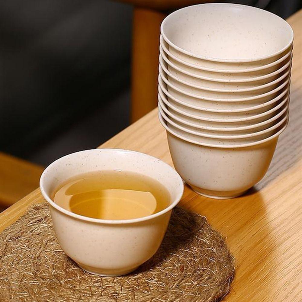 Disposable Kung Fu Tea Cup Creative Width Mouth Cup Biodegradable Rice Husk Tea Cup Camp Drinkware