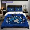 Minnesota Timberwolves Logo Three-piece set(1 * duvet cover + 2 * pillowcase, without core)Bedding set Soft and comfortable