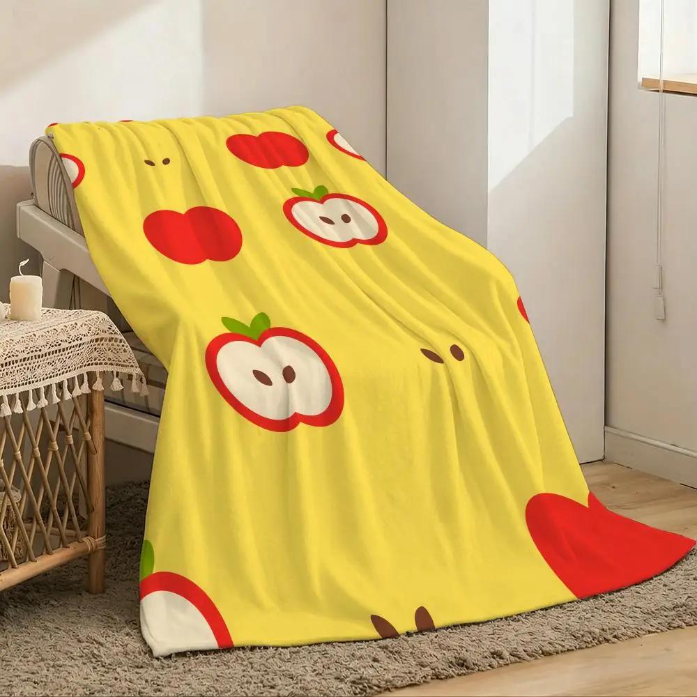 Simple attractive apples Throw Lightweight g Flannel Blanket Soft Skinfriendly for Summer Cooling