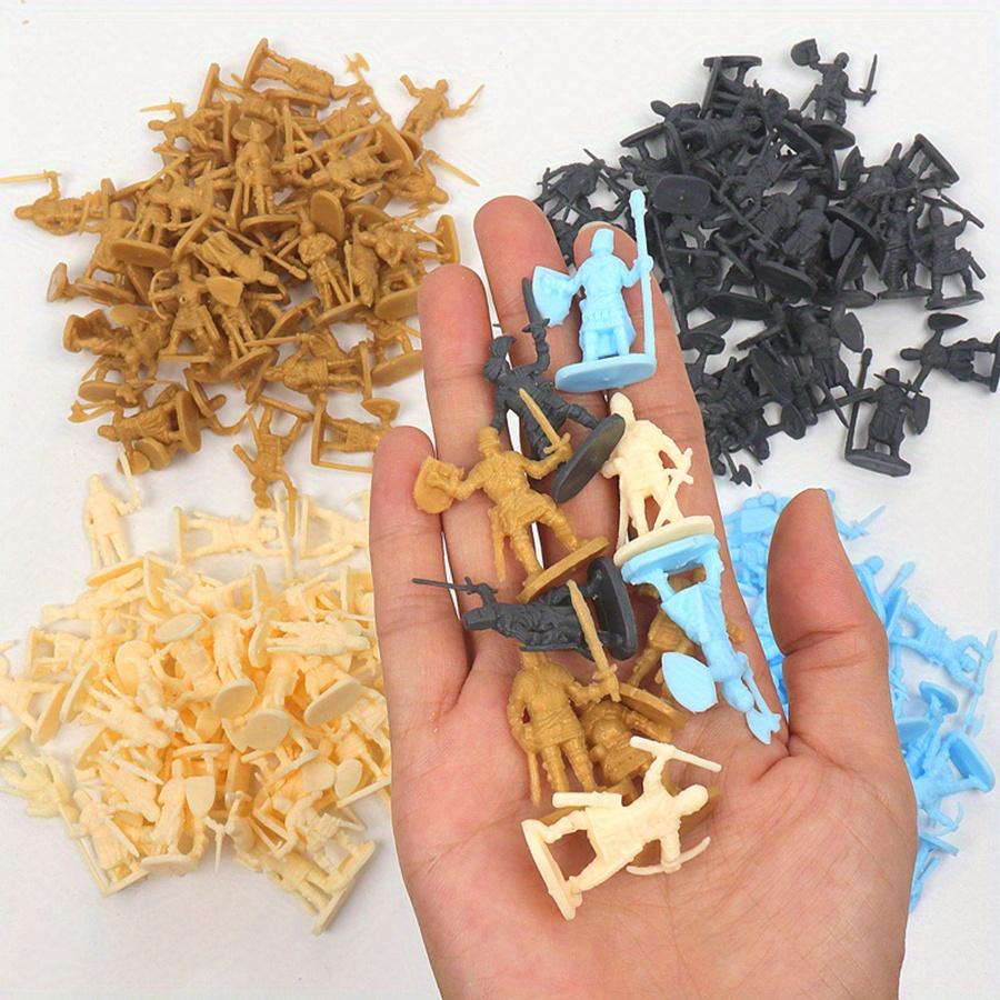 50pcs Mini Medieval Soldier Figurines - 12 Styles Miniatures for Military Enthusiast RPG War Games Table Ornament Car Decor JXB