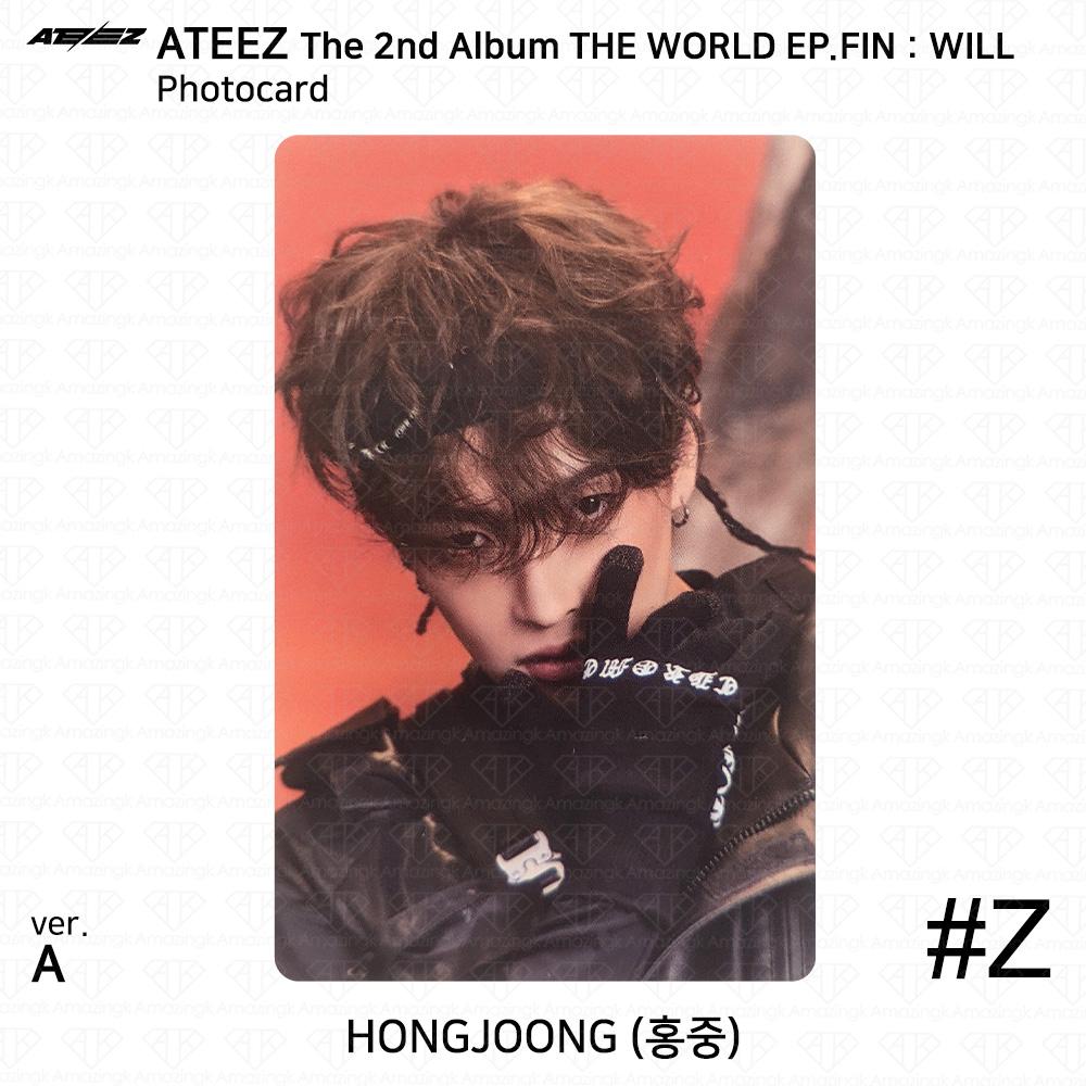 

ATEEZ The 2nd Album WORLD EP.FIN WILL Наклейка для фотокарты Версия A. КПОП К-ПОП Hongjoong - #Z Photocard