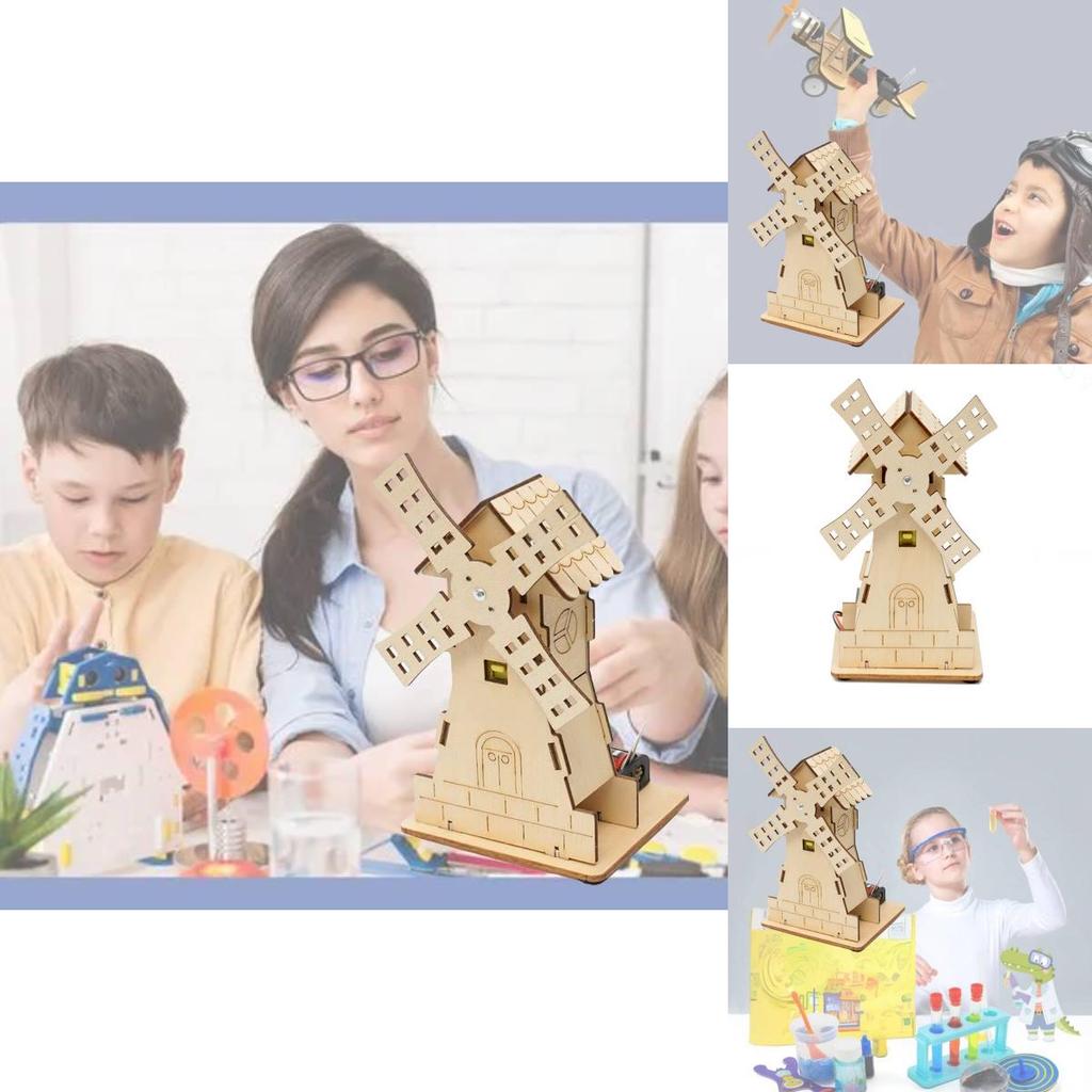 Maison à vent électrique personnalisable en bois à monter soi-même, jouet éducatif STEM pour les élèves