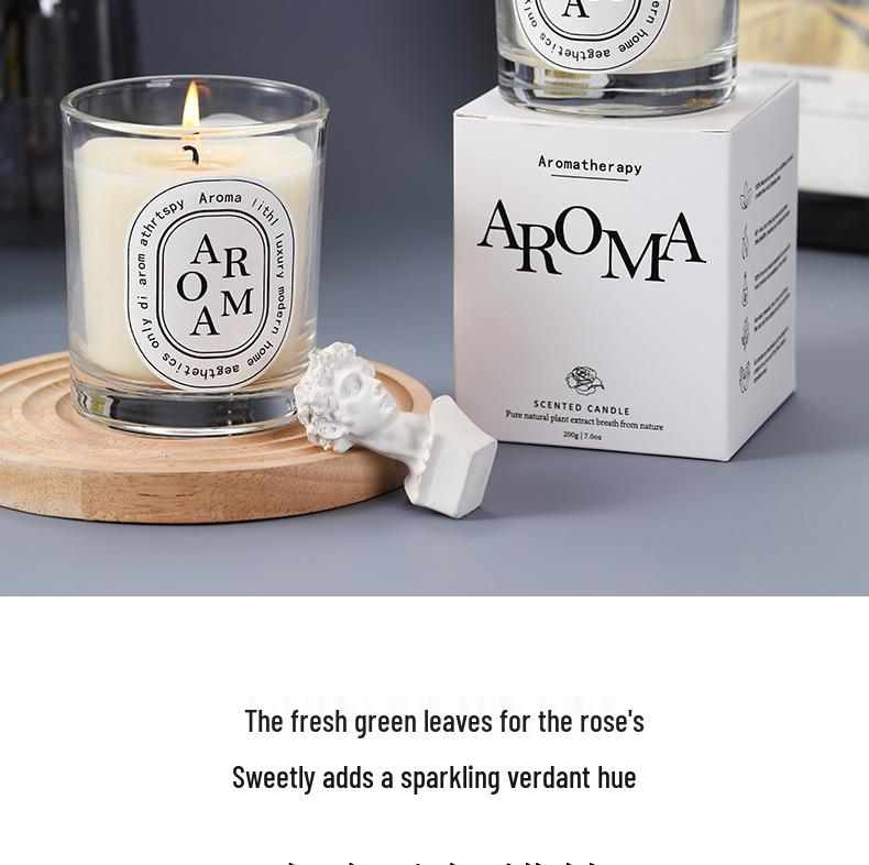 Transparent European Style Soy Wax Candle with Plant Essential Oils - Smokeless Home Aroma Gift