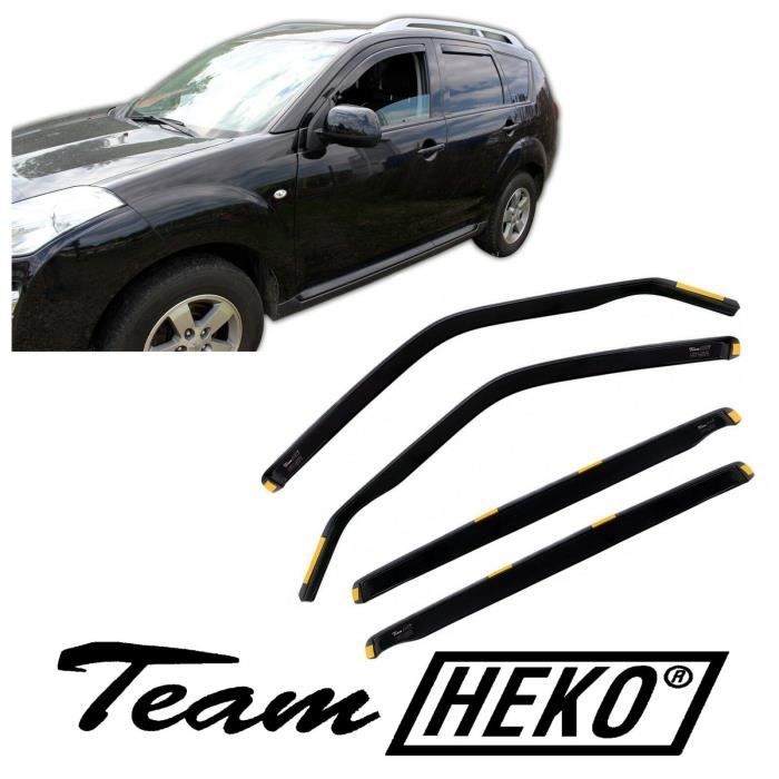 Déflecteurs d'air - J&J AUTOMOTIVE - Peugeot 4007 - Fumé - Acrylique renforcé - Installation facile