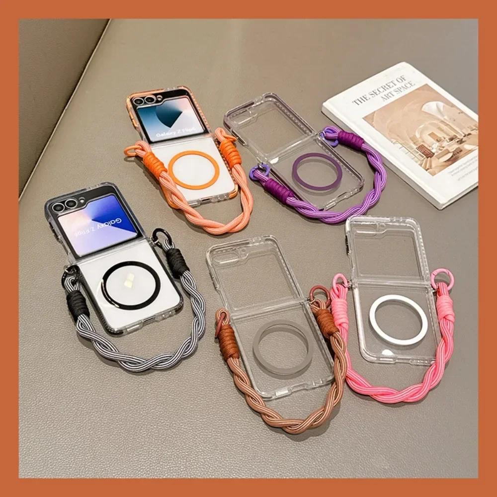 Für Magsafe Magnetischer Handgelenkriemen Handyhülle Für Samsung Galaxy Z Flip 7 6 5 4 3 Flip7 Flip6 Flip5 Flip4 Flip3 Transparente Hülle
