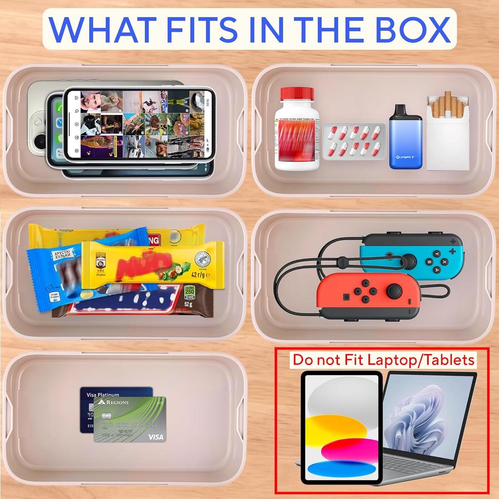 2.8L Timer-Schließboxe Elektronische Mehrzweck-Aufbewahrungsbox mit Kombinationsschloss und digitalem Timer Sicherer Aufbewahrungsorganisator