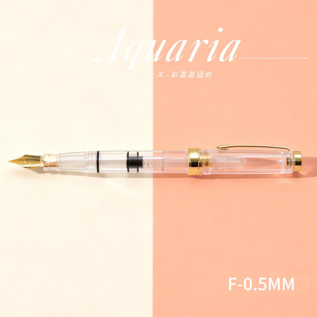 Gold Powder Ink Non-Blocking EF/F Nib Transparent Fountain Pen For Calligraphy Smooth Writing School Office Supplies Stationery